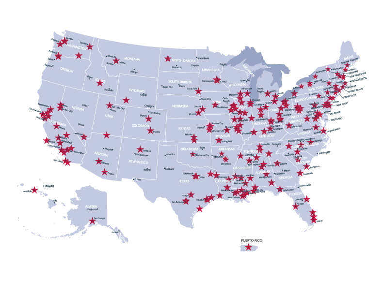 National Customer Map Locations