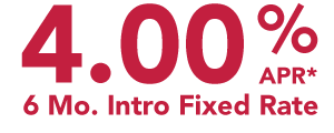 4.00 % 6 Month Intro Fixed Rate